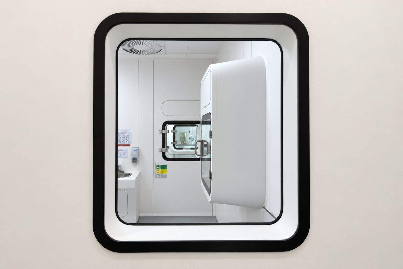 Future Health GCC cleanroom, seen through the viewing window